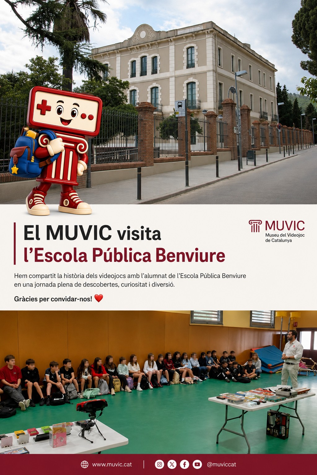 El MUVIC visita l’Escola Pública Benviure de Sant Boi de Llobregat