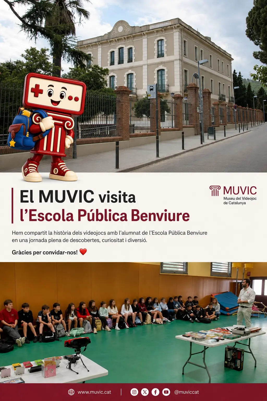 El MUVIC visita l’Escola Pública Benviure de Sant Boi de Llobregat