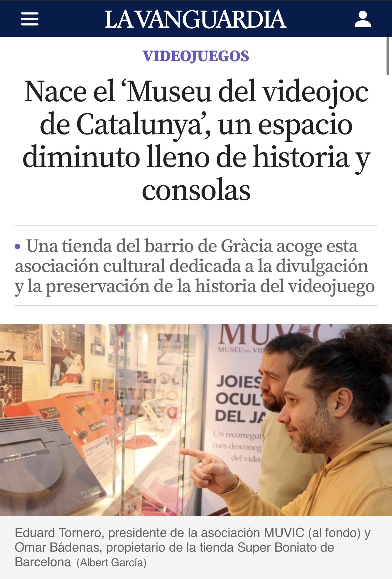 Reportatge sobre el MUVIC a La Vanguardia