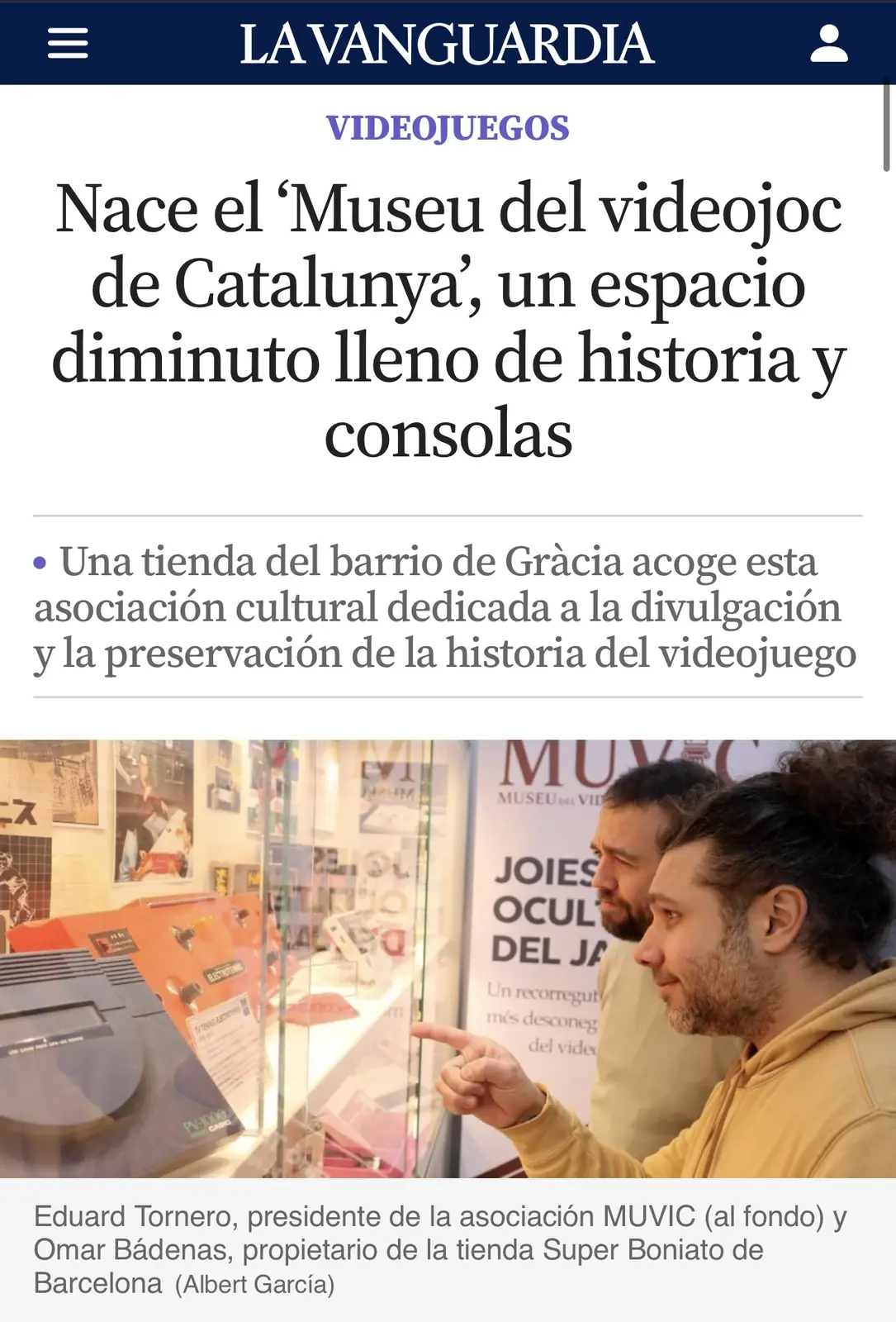 La Vanguardia’s feature on MUVIC